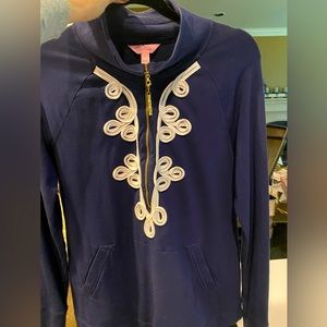 Navy womens Lilly Pulitzer half zip sweatshirt